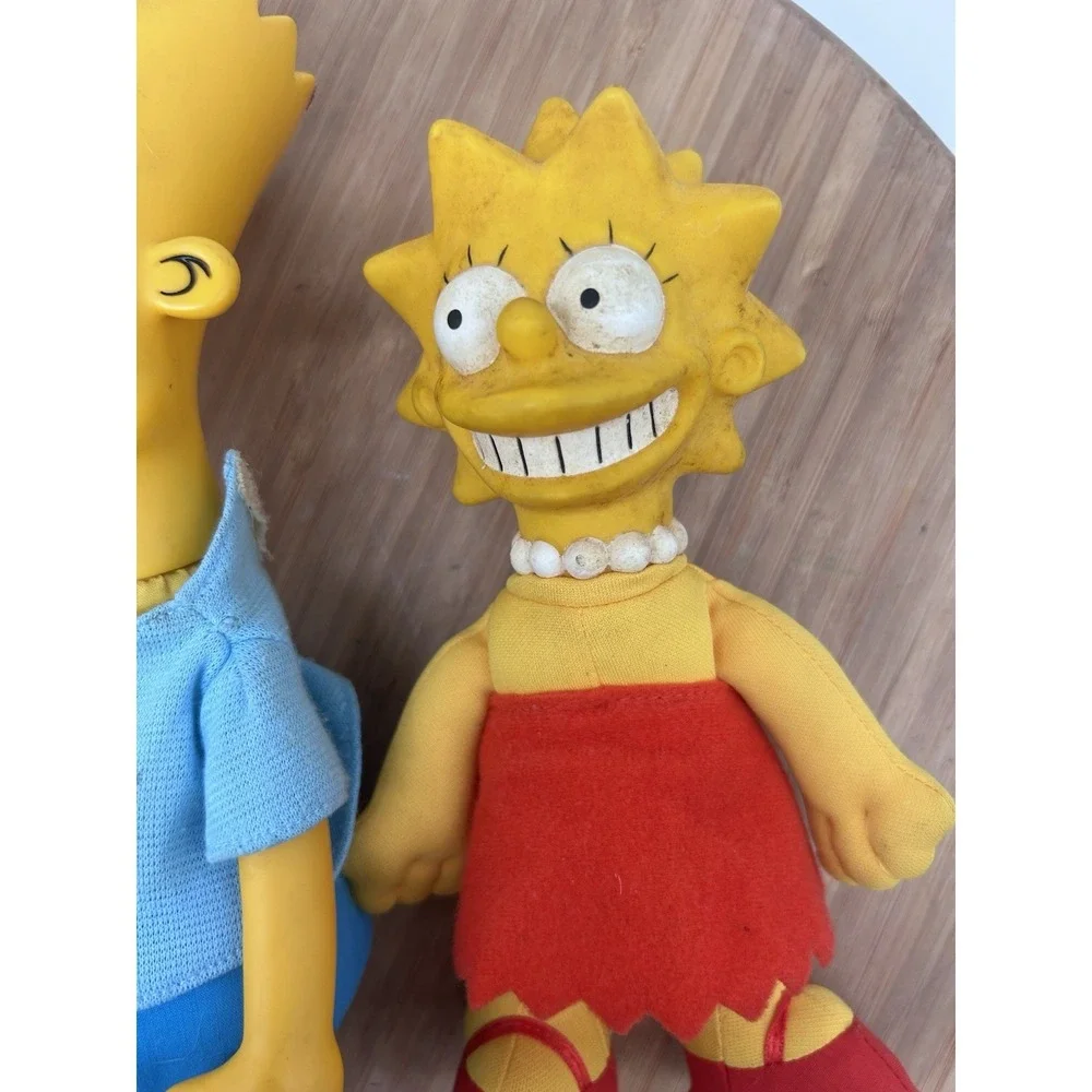 Vintage Lot of 3 The Simpsons Homer Bart Lisa 90s Plush Dolls